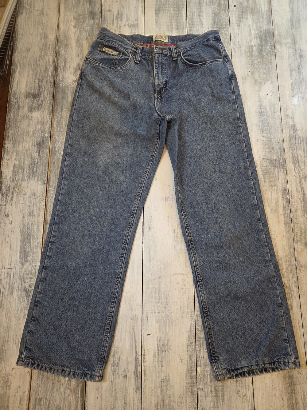 C.E. Schmidt Workwear Women's Straight Leg Flannel Lined Denim Blue Jeans sz 10